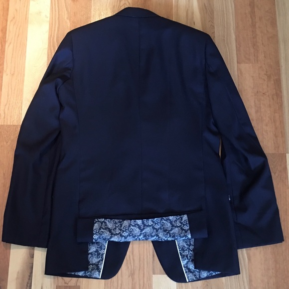 Itailor suit jacket navy 36L NWOT - Picture 4 of 8
